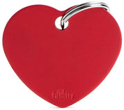 MyFamily Pet Tag: Basic Aluminum Red Big Heart