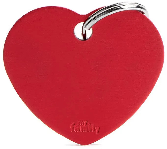MyFamily Pet Tag: Basic Aluminum Red Big Heart