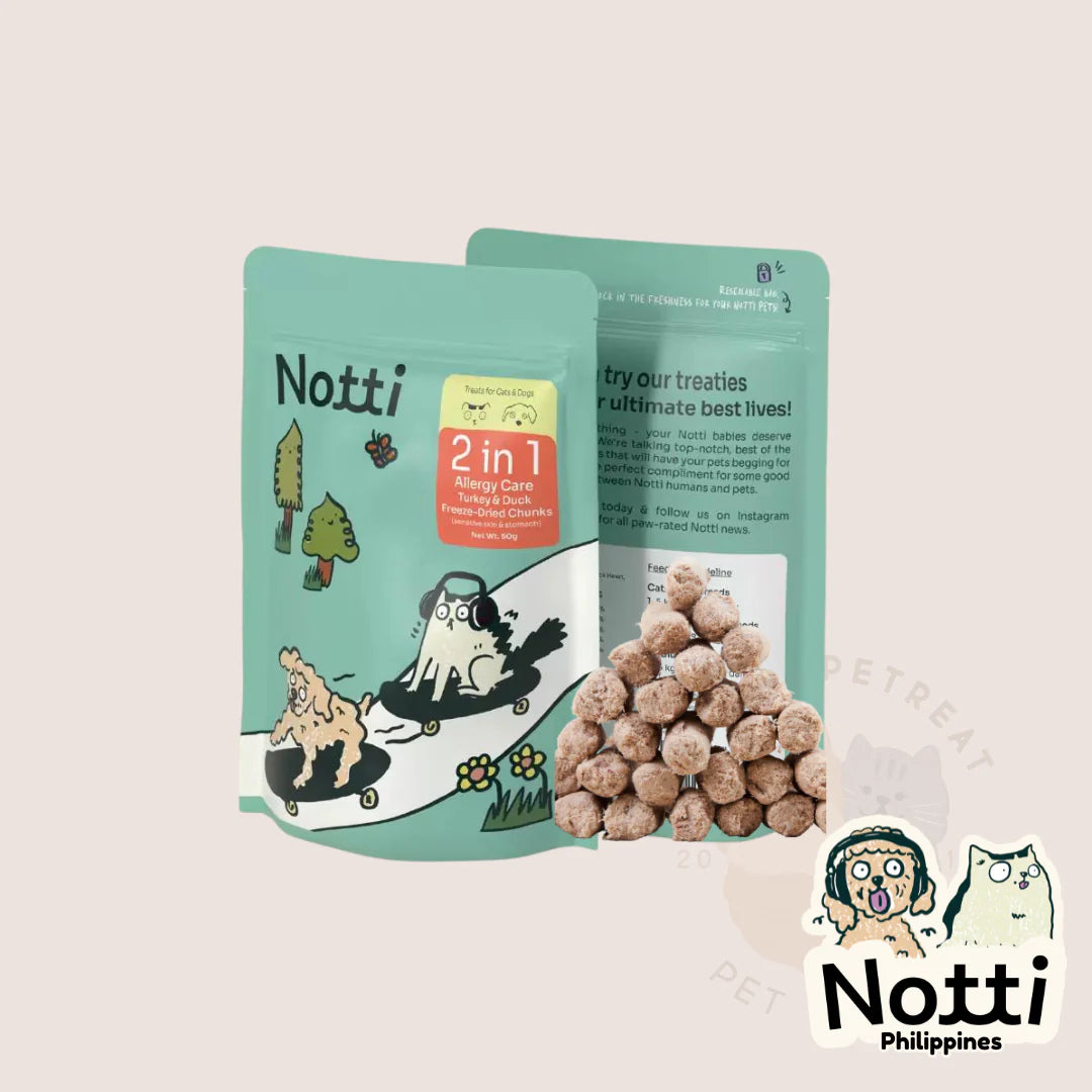 Notti Treats: 2-in-1 Allergy Care Turkey & Duck Freeze-Dried Chunks