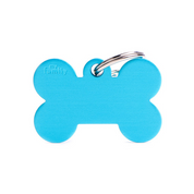 MyFamily Pet Tag: Basic Aluminum Light Blue Big Bone
