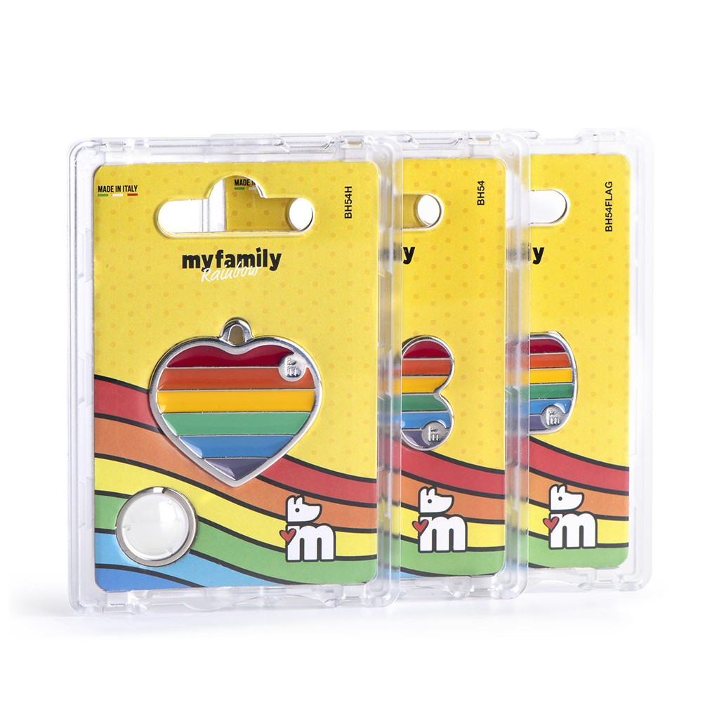 MyFamily Pet Tag: Rainbow Big Heart
