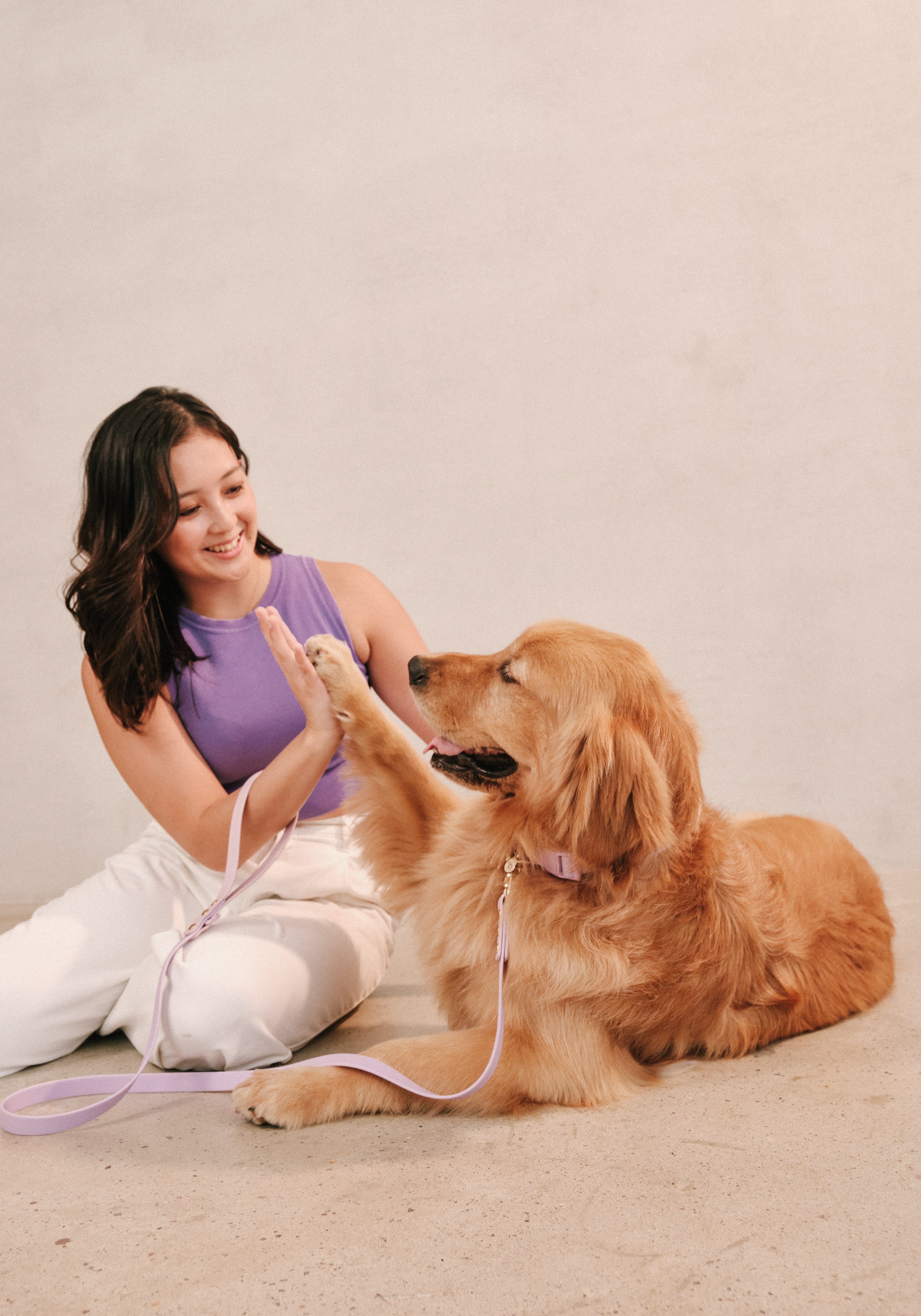 Ollie Walkies Classic - Collar and Leash Set - Lilac