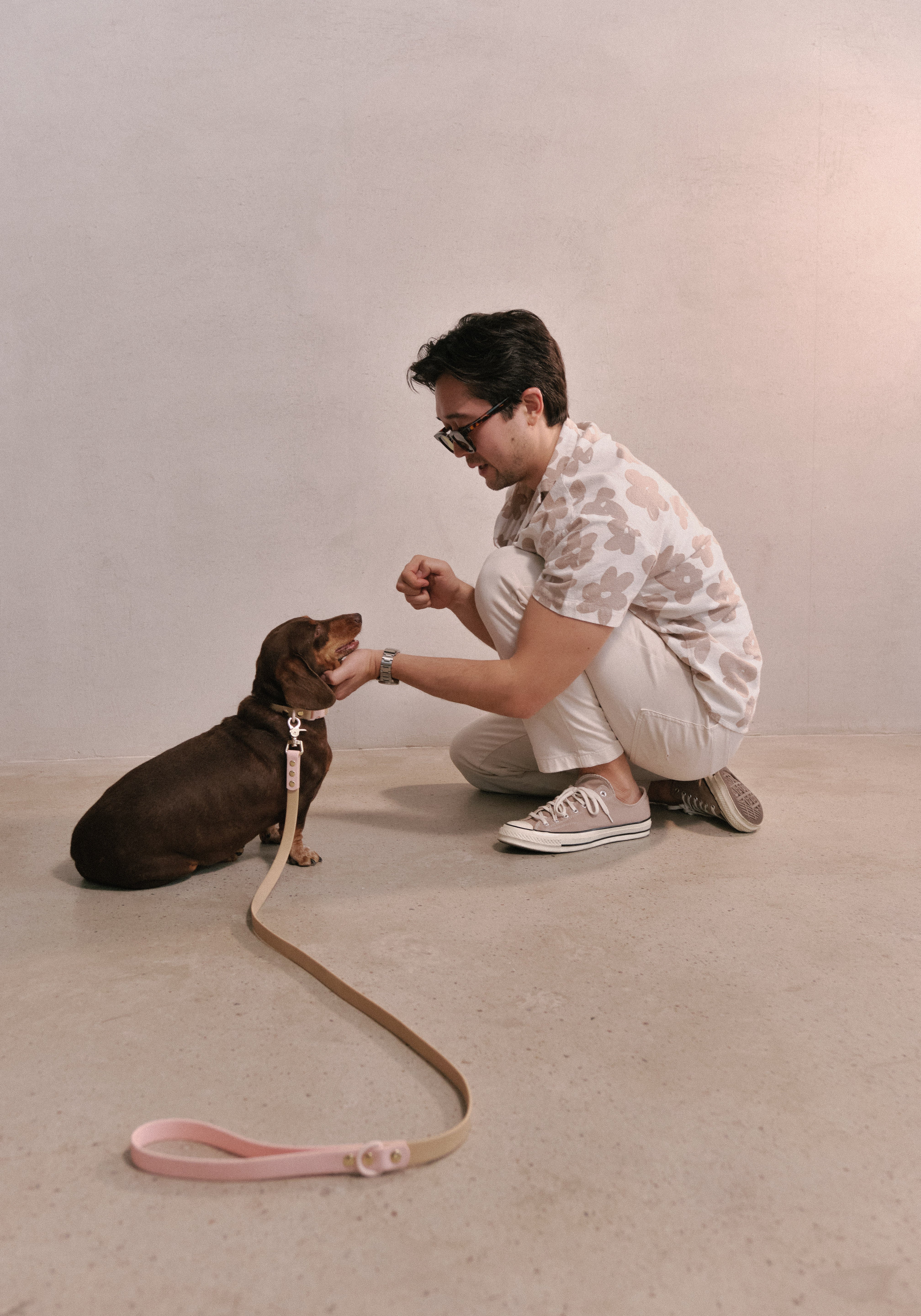 Ollie Walkies Classic - Collar and Leash Set - Cinnamon