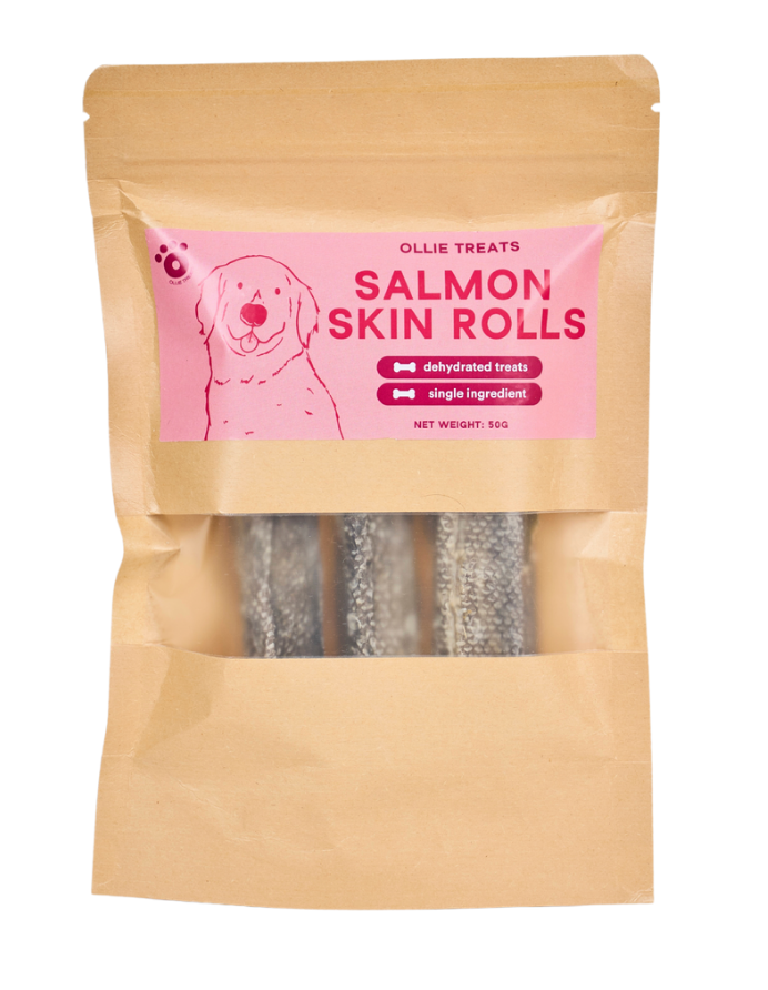 Ollie Treats: Salmon Skin Rolls