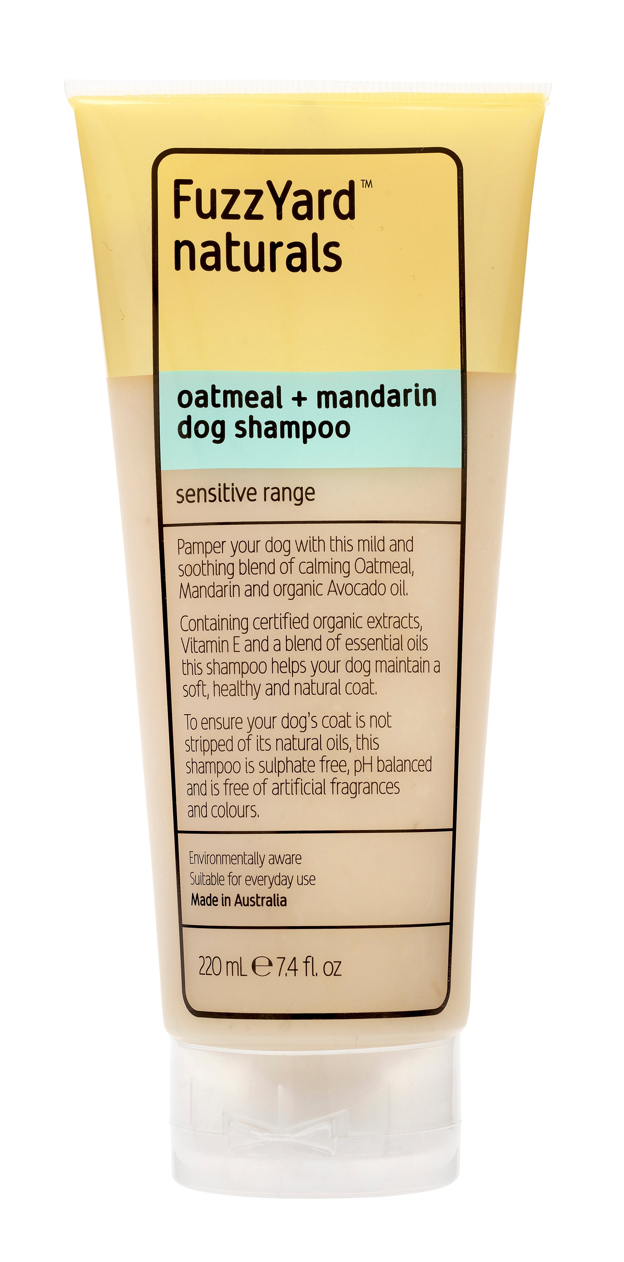 FuzzYard - Sensitive Dog Shampoo - Oatmeal + Mandarin (220ml)