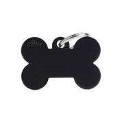 MyFamily Pet Tag: Basic Aluminum Black Big Bone