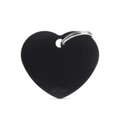 MyFamily Pet Tag: Basic Big Aluminum Black Heart