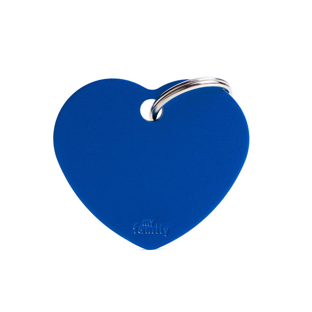 MyFamily Pet Tag: Basic Big Aluminum Blue Heart