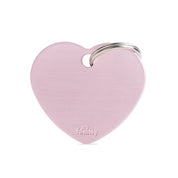 MyFamily Pet Tag: Basic Aluminum Pink Big Heart