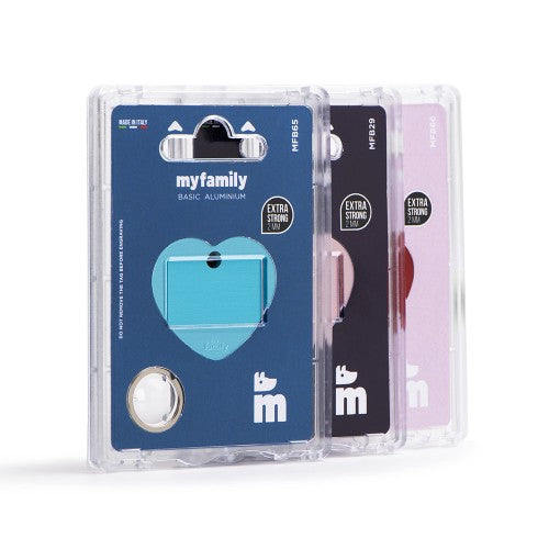 MyFamily Pet Tag: Basic Aluminum Pink Big Heart