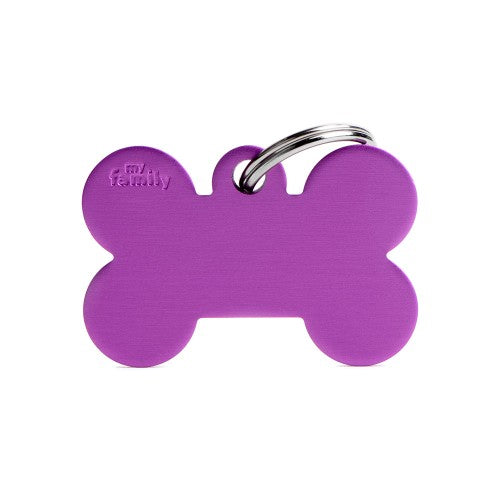 MyFamily Pet Tag: Basic Aluminum Purple Big Bone