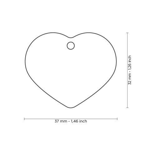 MyFamily Pet Tag: Basic Aluminum Red Big Heart