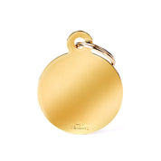 MyFamily Pet Tag: Basic Big Circle in Gold-Plated Brass