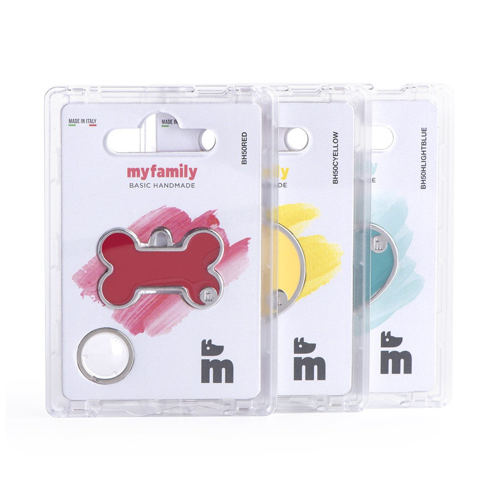 MyFamily Pet Tag: Basic Handmade Small Blue Bone