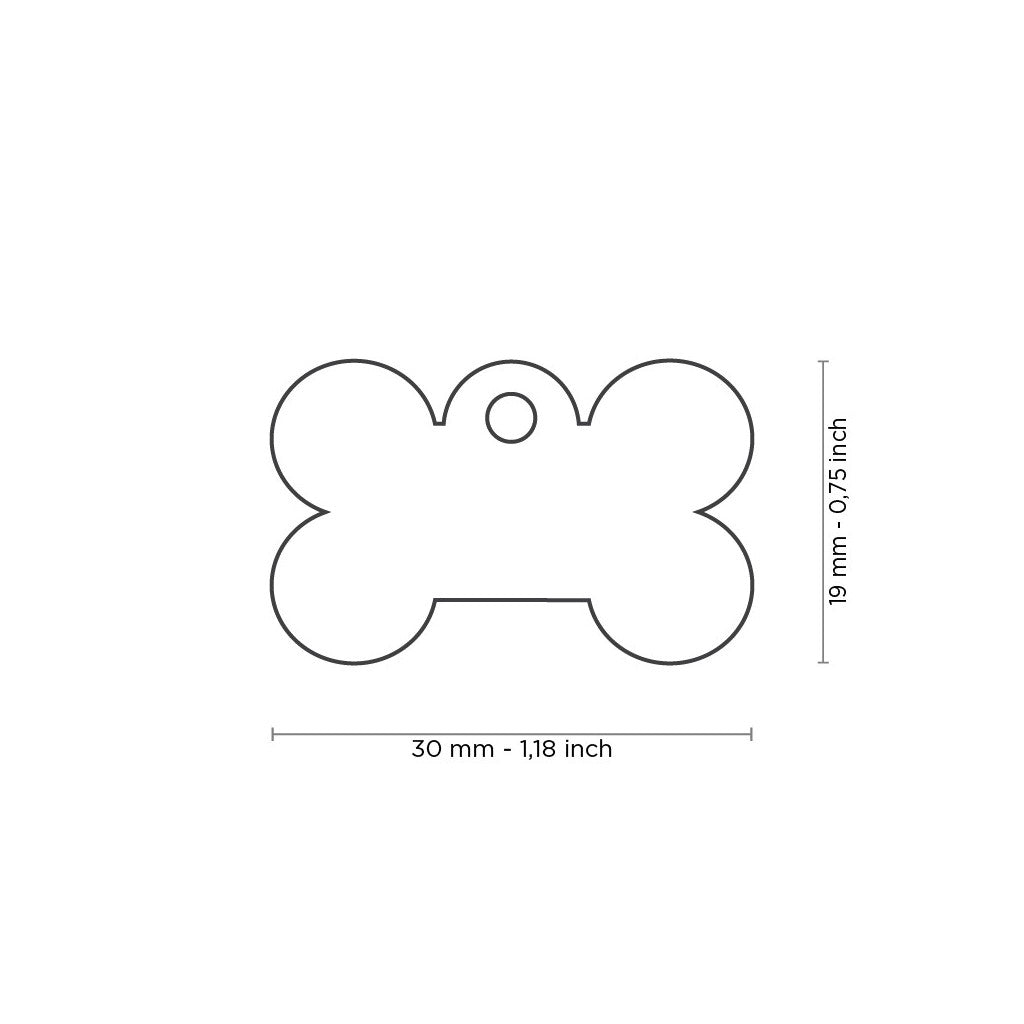 MyFamily Pet Tag: Basic Small Aluminum Gray Bone