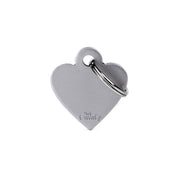 MyFamily Pet Tag: Basic Small Aluminum Gray Heart