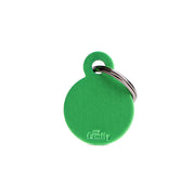 MyFamily Pet Tag: Basic Small Aluminum Green Circle