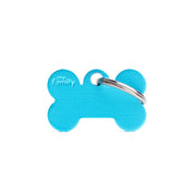 MyFamily Pet Tag: Basic Small Aluminum Light Blue Bone