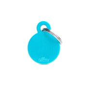 MyFamily Pet Tag: Basic Small Aluminum Light Blue Circle