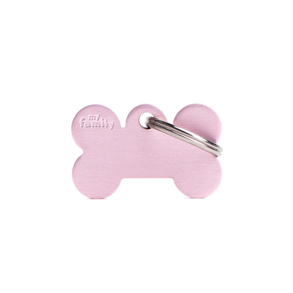 MyFamily Pet Tag: Basic Small Aluminum Pink Bone