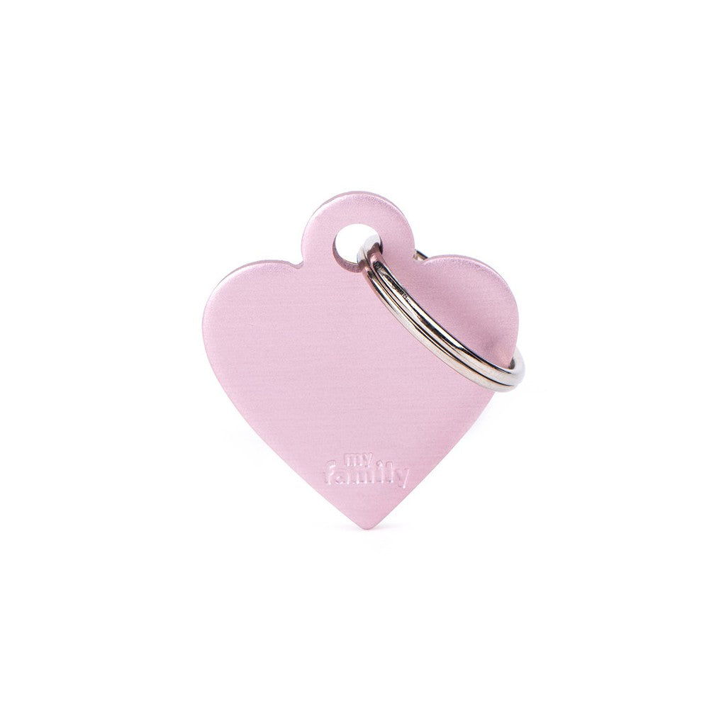 MyFamily Pet Tag: Basic Small Aluminum Pink Heart