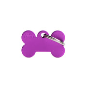 MyFamily Pet Tag: Basic Small Aluminum Purple Bone