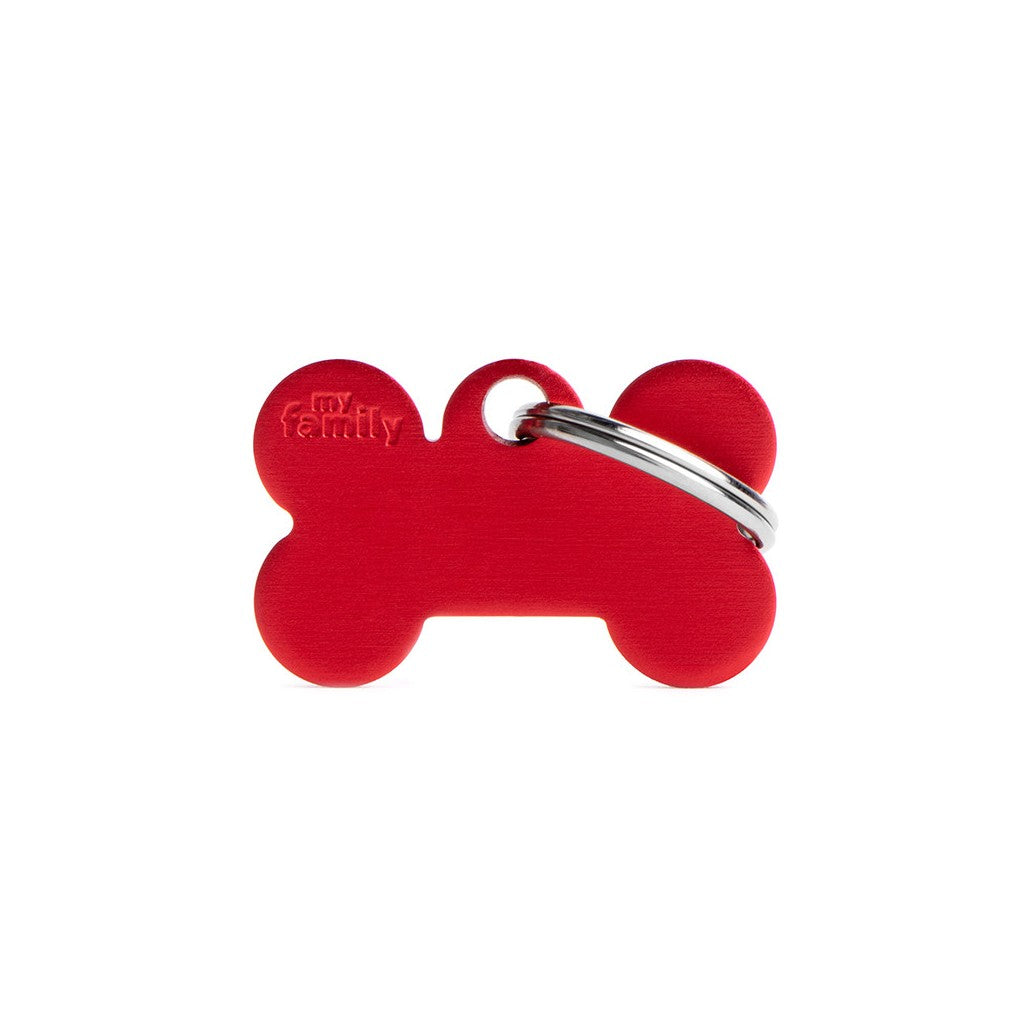 MyFamily Pet Tag: Basic Small Aluminum Red Bone