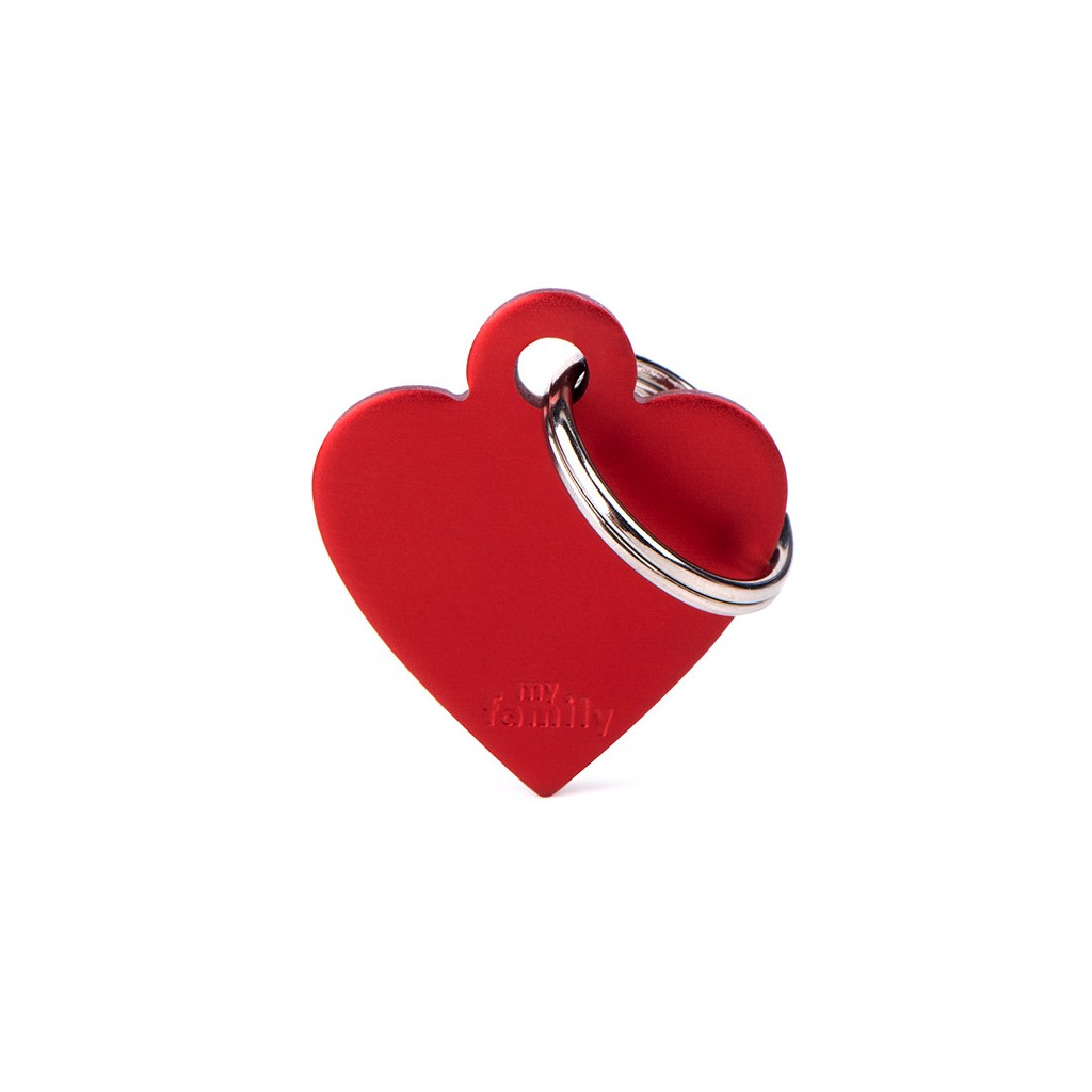 MyFamily Pet Tag: Basic Small Aluminum Red Heart