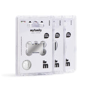 MyFamily Pet Tag: Basic Small Bone in Chrome-Plated Brass