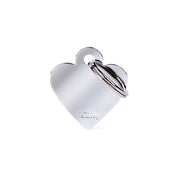 MyFamily Pet Tag: Basic Small Heart  in Chrome-Plated Brass