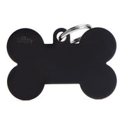 MyFamily Pet Tag: Basic XL Aluminum Black Bone