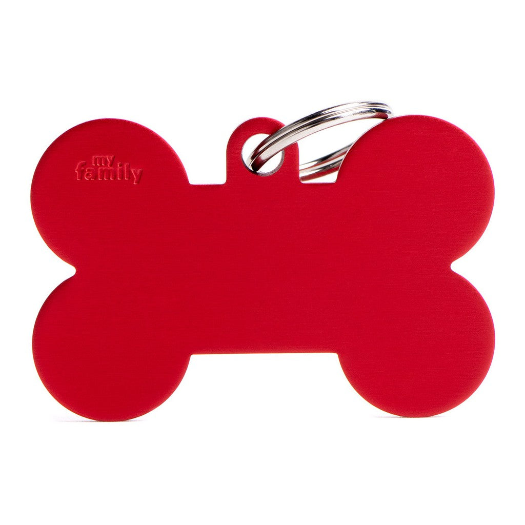 MyFamily Pet Tag: Basic XL Aluminum Red Bone