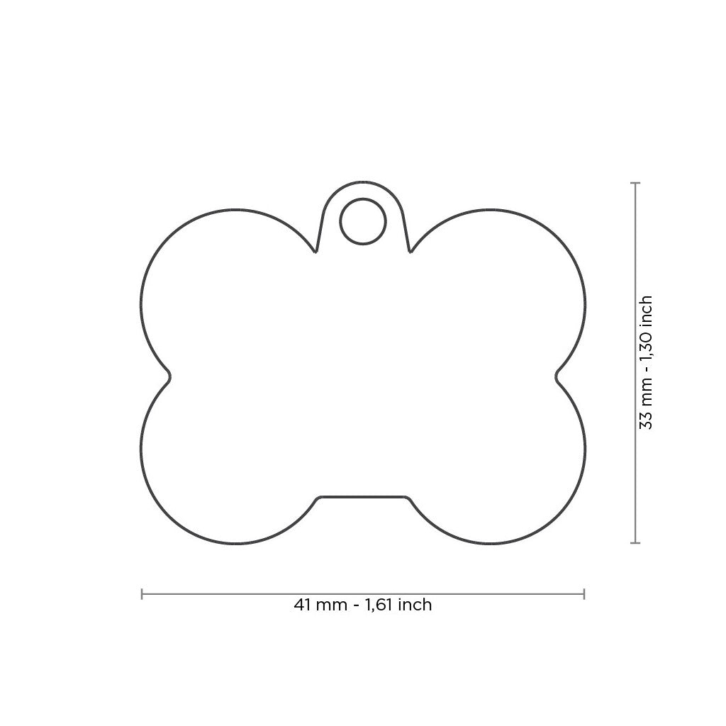 MyFamily Pet Tag: Hushtag Big Black Aluminum Bone with Green Rubber