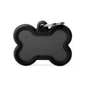 MyFamily Pet Tag: Hushtag Big Black Aluminum Bone