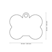 MyFamily Pet Tag: Hushtag Big Black Aluminum Bone