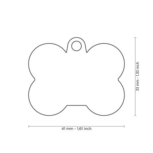 MyFamily Pet Tag: Hushtag Big Black Aluminum Bone