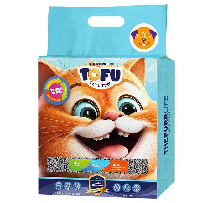 TFL Co. The Purr Life Tofu Cat Litter Odor Black Insta Charcoal 6L