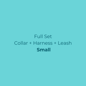 Ollie Walkies Classic - SMALL - Full Set (Collar, Harness and Leash Set): Aqua