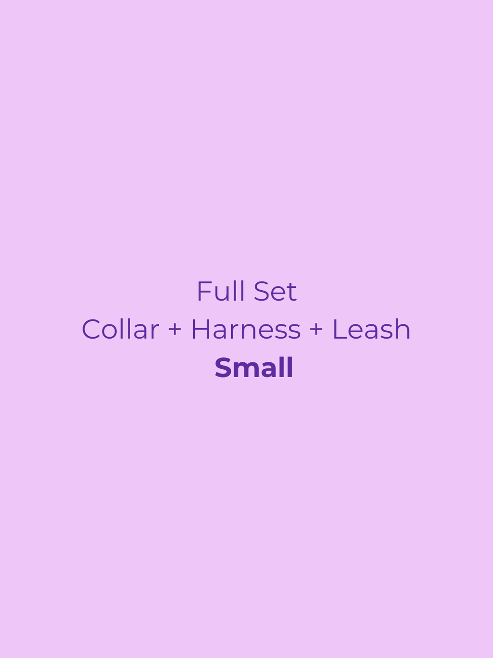 Ollie Walkies Classic - SMALL - Full Set (Collar, Harness and Leash Set): Lilac