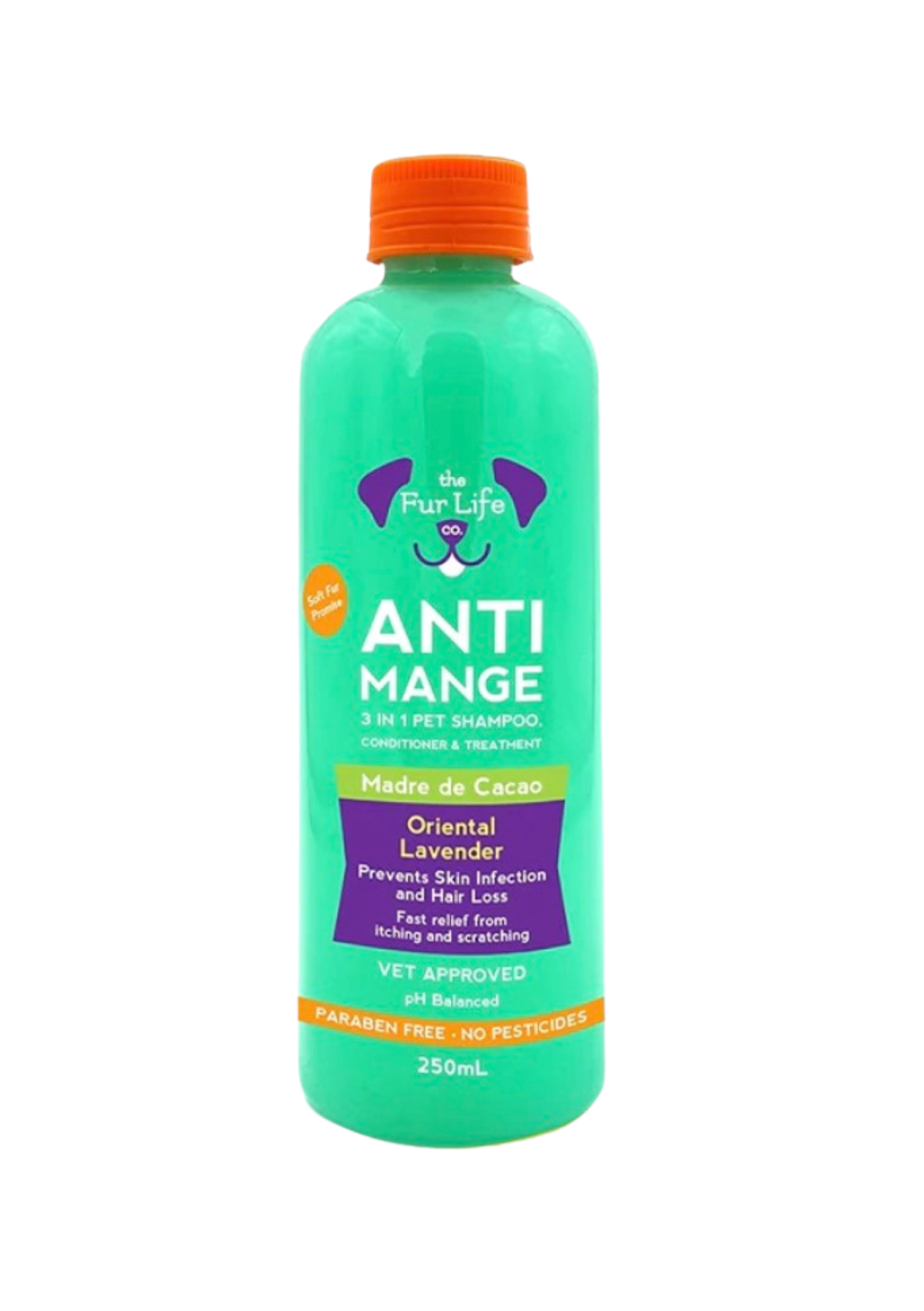 The Fur Life Anti-Mange 3-in-1 Pet Shampoo, Conditioner and Treatment 250ml