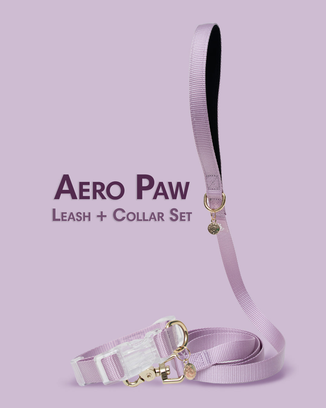 Ollie Walkies: Aero Paw - Collar and Leash  - Amethyst