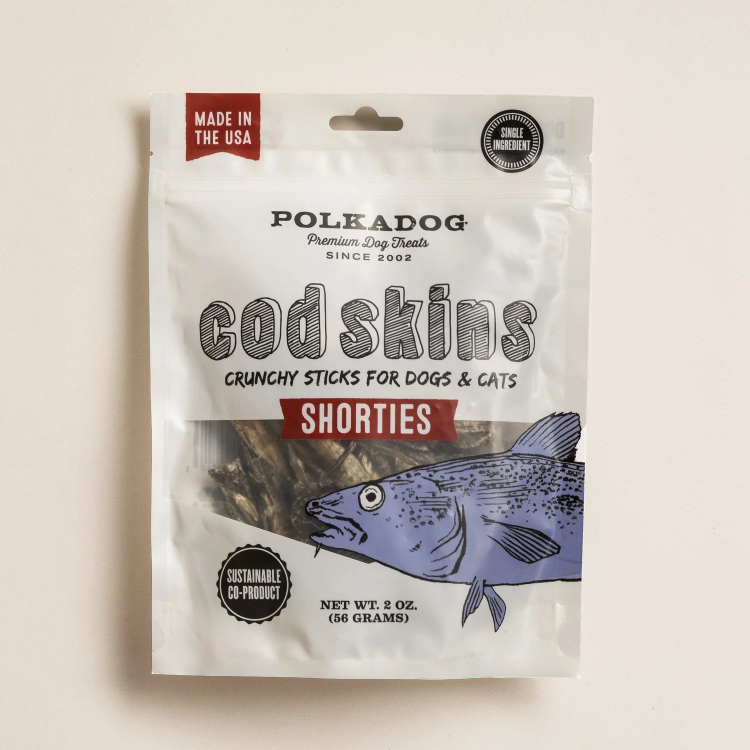 Dog-Cat-Treats-Dehydrated-Cod-Skins-Shorties-Pouch-Front.webp
