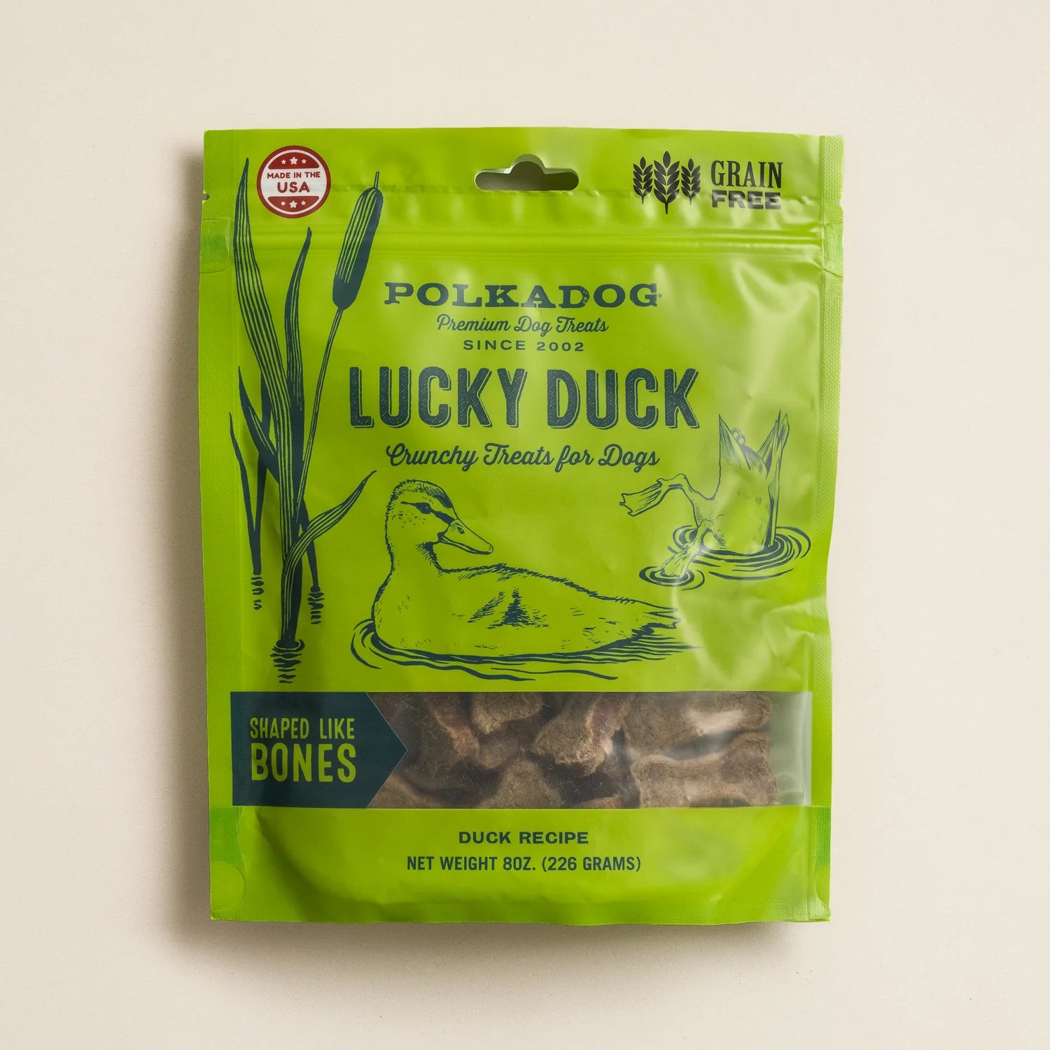 Dog-Cat-Treats-Dehydrated-Lucky-Duck-Pouch-Front.webp