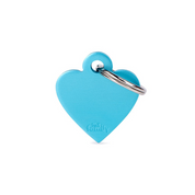 MyFamily Pet Tag: Basic Aluminum Light Blue Small Heart