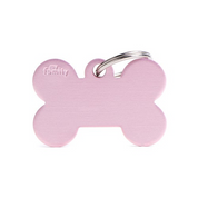 MyFamily Pet Tag: Basic Aluminum Pink Big Bone