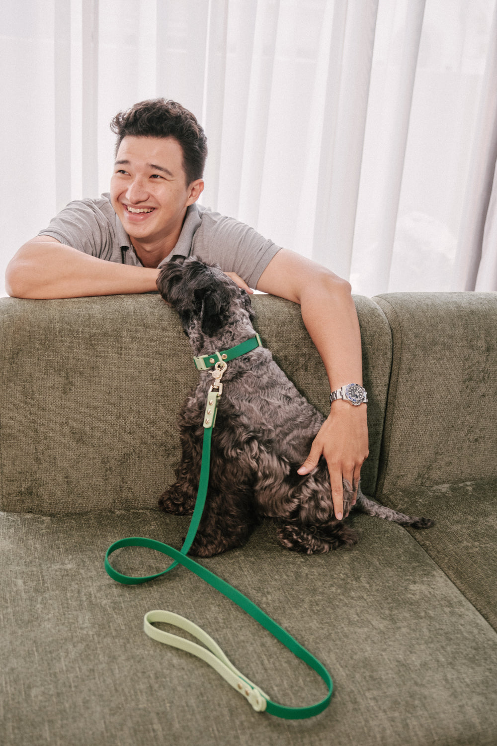 Ollie Walkies Classic - Collar and Leash Set - Seaweed