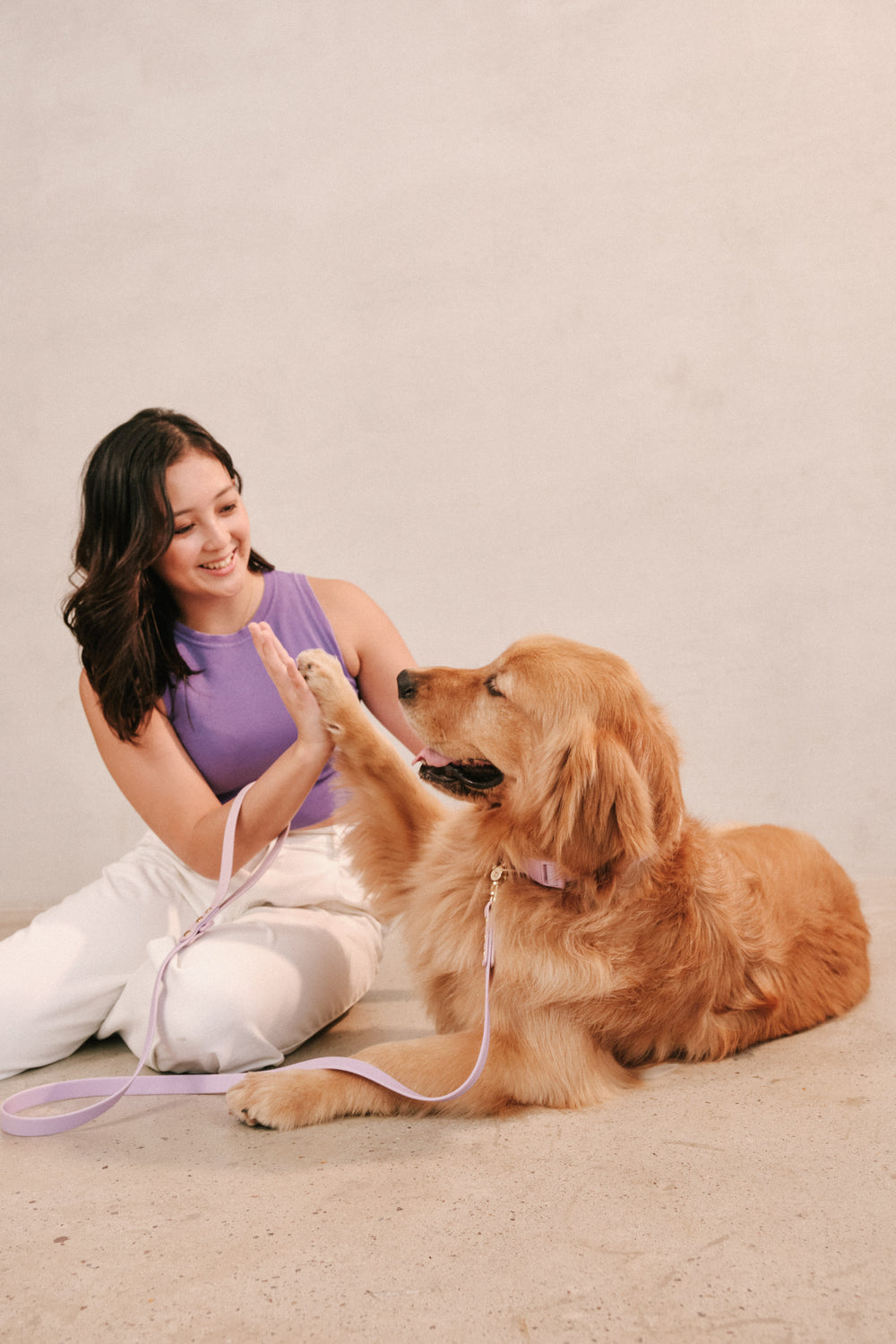 Ollie Walkies Classic - Collar and Leash Set - Lilac