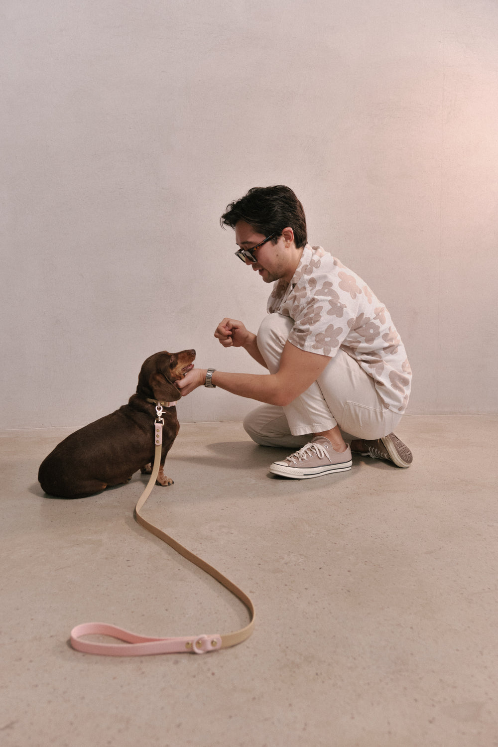 Ollie Walkies Classic - Collar and Leash Set - Cinnamon