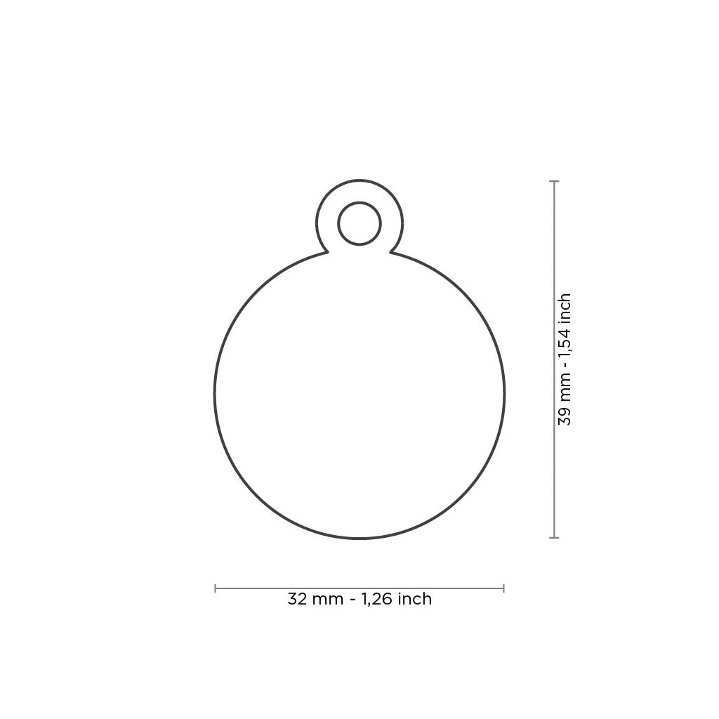 MyFamily Pet Tag: Basic Big Aluminum Black Circle
