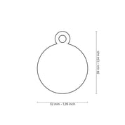 MyFamily Pet Tag: Basic Big Aluminum Black Circle